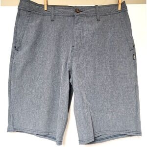 ONeill Mens Shorts Blue Hybrid Flat Front Chino Pockets Casual Shorts Size 34
